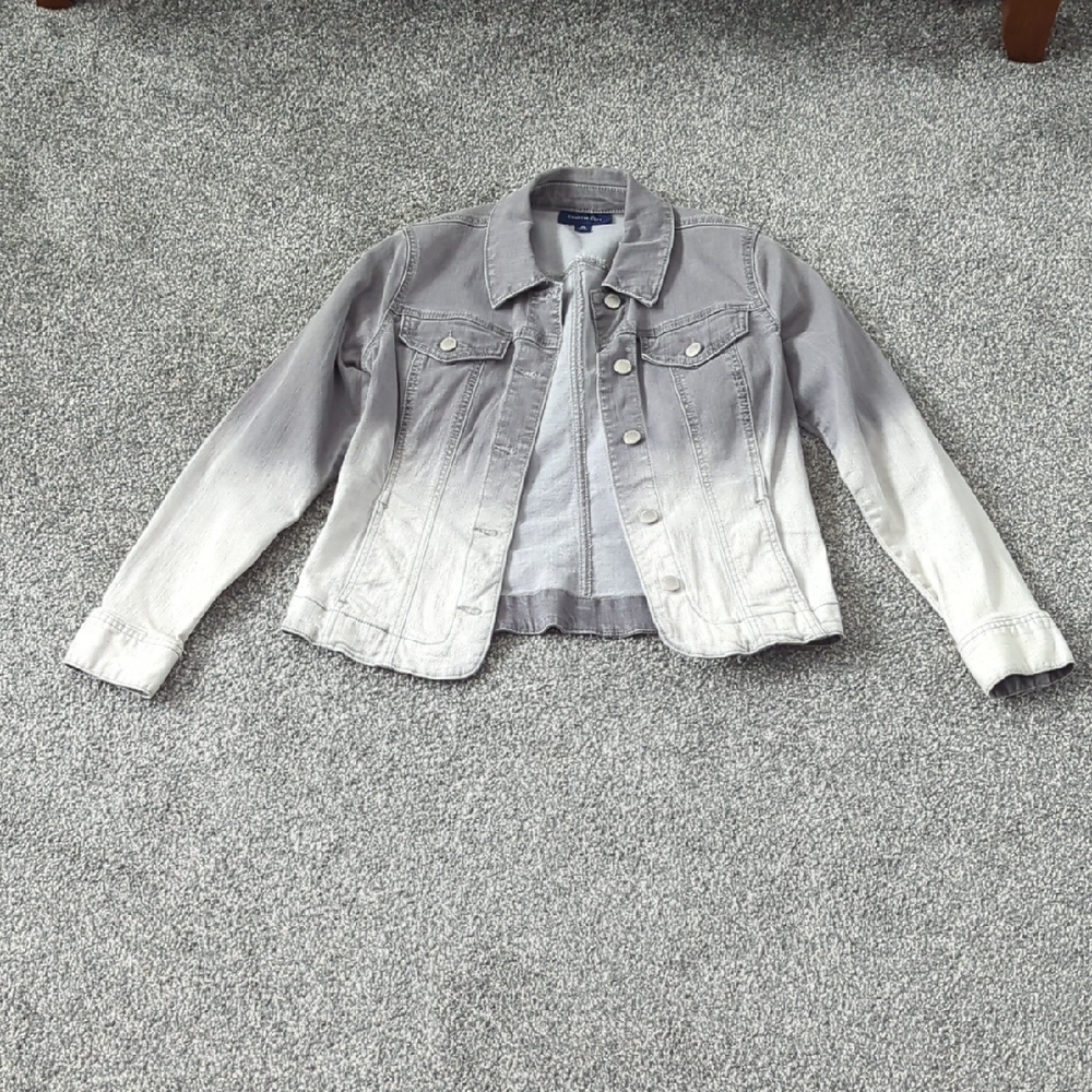Women's Ombre Gray Jean Jacket